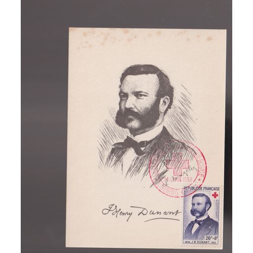 Cachet Commémoratif "Centenaire De L'Idée Croix-Rouge - Solférino - 24/06/1959" Sur Carte Postale