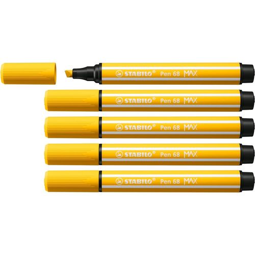 Stabilo Lot De 5 Feutres Pen 68 Max, Jaune
