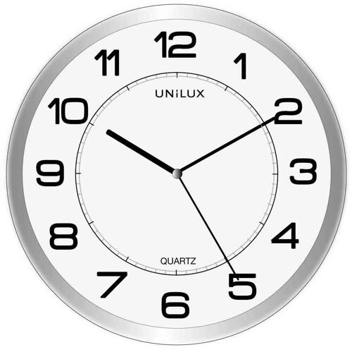 UNILUX horloge murale à quartz Magnétique MAGNET gris métal