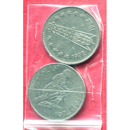 Lot De 2 Pièces 5 Dinars 1972 1974 Algérie