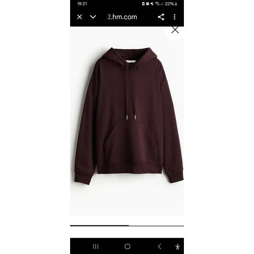 Sweat Femme Coton Majoritaire À Capuche Et Poches Kangourou Bordeau Loose Fit Taille S Marque : H&M