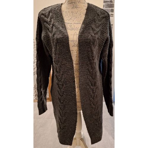 Cardigan Gris Naf Naf Sans Fermeture