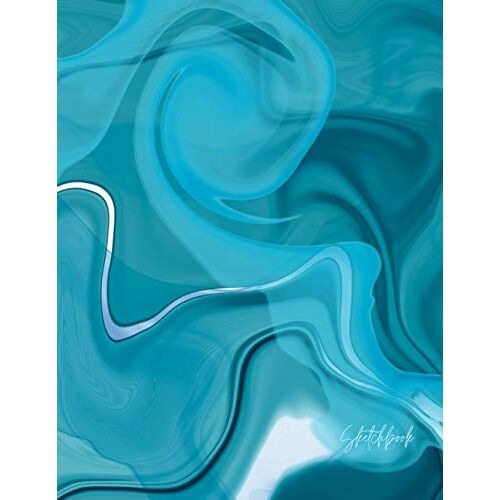 Sketchbook: Calm Blue Ocean Sketchbook | Perfect For Sketching, Drawing, Doodling & Writing In Style | 150 8.5x11 Pages | Vibrant Abstract Soft Cover (Vol. 20)