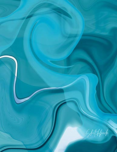 Sketchbook: Calm Blue Ocean Sketchbook | Perfect For Sketching, Drawing, Doodling & Writing In Style | 150 8.5x11 Pages | Vibrant Abstract Soft Cover (Vol. 20)