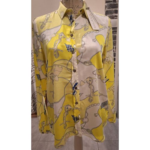 Chemise Jaune, Blanche Et Bleue À L'Imprimé Marin