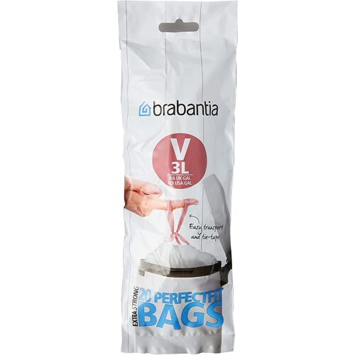 Brabantia Lot de 20 Sacs poubelle PerfectFit pour NewIcon, rouleaux,code V, 20x3 litres
