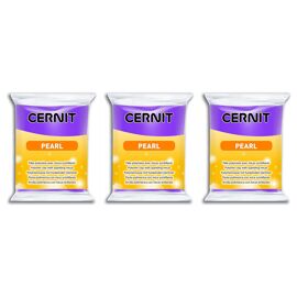 Cernit Lot de 3 Pâtes à modeler polymère PEARL 56 g Violet