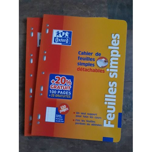 1 Paquet De Feuilles Simples Détachables