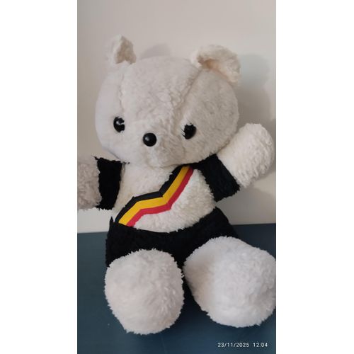 vintage gros ours blanc et bleu
