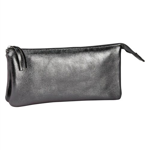 Clairefontaine Cuirisé Grande Pochette 2 Compartiments 22x11cm Graphite