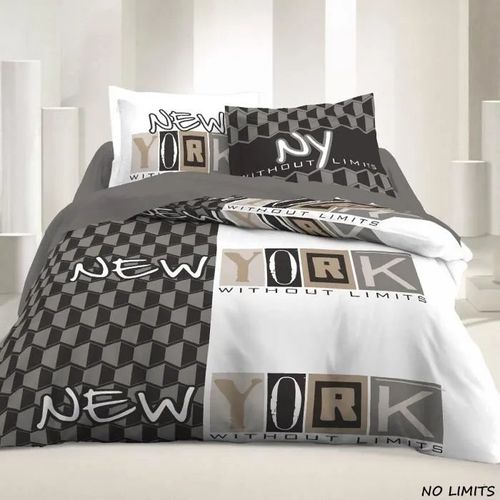 Housse De Couette 2 Places 220 X 240 Cm 100% Coton 57 Fils-Cm²- No Limits