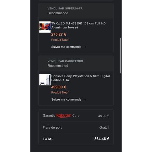 Je propose un pack complet TV + console, idéal pour profiter d’une installation gaming et cinéma prête à l’emploi. A 650€