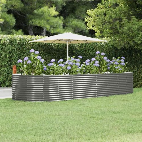 Prolenta Premium - Lit Surélevé De Jardin Gris 367x140x68cm Acier Galvanisé