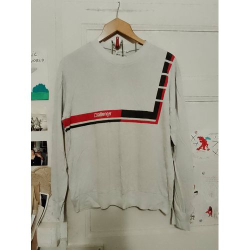 Haut De Pyjama Gris Clair Motif Coloré Xxl Vintage Années 80 Challenger.