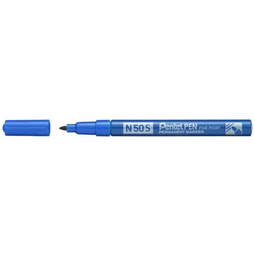 Pentel Marqueur Permanent N50s, Pointe Ogive Fine, Bleu