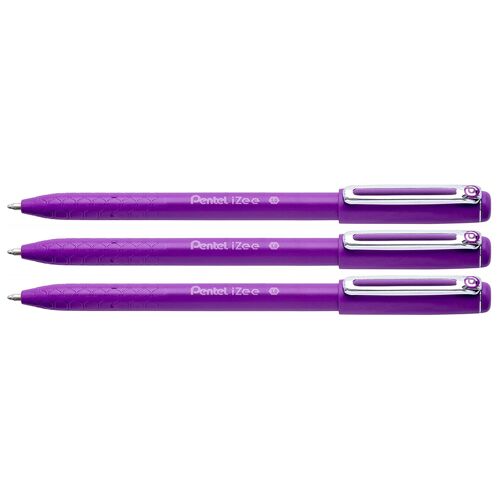 Pentel Lot De 3 Stylos À Bille Izee, Violet