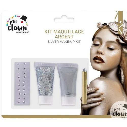 P'tit Clown Re23353 - Kit Maquillage Et Strass Argent