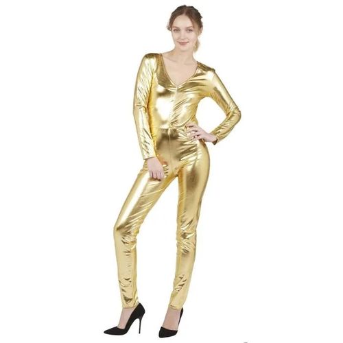 Déguisement Femme Combinaison Or - Ptit Clown - Costume Disco, Glamour, Carnaval, Cosplay, Halloween