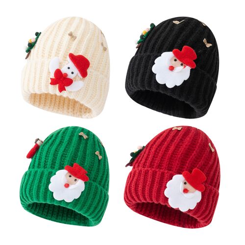 4 tricoté des chapeaux de Noël, Santa chapeaux pour les hommes et les femmes, froid, chapeaux, pull chapeaux, l'automne et l'hiver