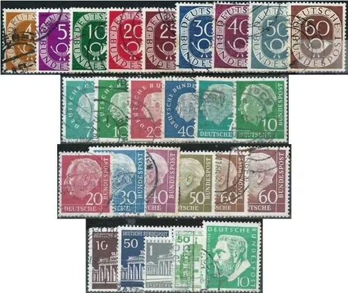 Allemagne De L'ouest (Allemagne Fédérale Avant 1989), Joli Lot Déstockage, 25 Timbres Oblitérés. Photo Contractuelle : Les Timbres Livrés Sont Ceux De La Photo, Tbe.