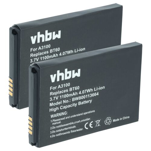 Vhbw 2x Batterie Compatible Avec Motorola Razr Ve20 Téléphone Portable (1100mah, 3,7v, Li-Ion)