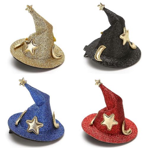 Lot De 4 Pinces À Cheveux D'halloween, Barrettes En Forme De Chapeau De Sorcière, Pinces Crocodile, Accessoires Pour Cheveux Pour Filles, Fournitures De Fête D'halloween 