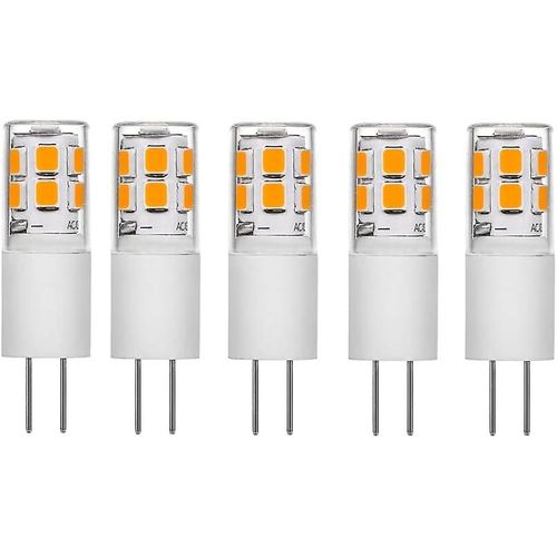 Ampoule Led G4 2 W, 12 V Ac/Dc, Blanc Chaud 3000 K, Équivalent À Une Ampoule Halogène 20 W, Non Dimmable, Sans Scintillement, Angle De Diffusion 360°, Lot De 5