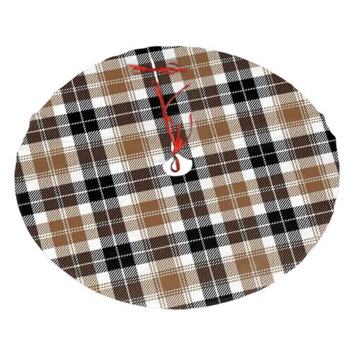 Jupe de sapin de Noël écossaise à carreaux tartan marron et noir, douce et amusante, pour une décoration de Noël champêtre de 91 cm (36 pouces).