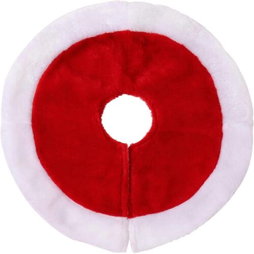 Jupe de sapin de Noël miniature, 28 cm, rouge peluche, pour mini sapin au-dessus de la cheminée, décorations de table et de bougeoirs, fêtes de fin d'année.