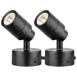 Lot de 2 spots LED d'intérieur, 3 W, éclairage indirect vers le haut, projecteur de sol, 3000 K, éclairage d'accentuation intérieur
