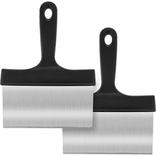 Grattoir à barbecue robuste, grattoir à aliments en acier inoxydable avec poignée