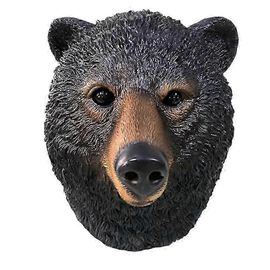 Masque D'ours Noir, Modèle 2025, Animal Sauvage, En Latex, Réaliste, Couvrant Toute La Tête (Szrh Ac).