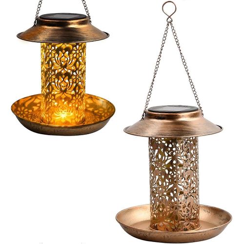 Mangeoire Solaire En Métal Pour Oiseaux, Mangeoire D'extérieur Pour Oiseaux Sauvages, Mangeoire Suspendue Pour Oiseaux