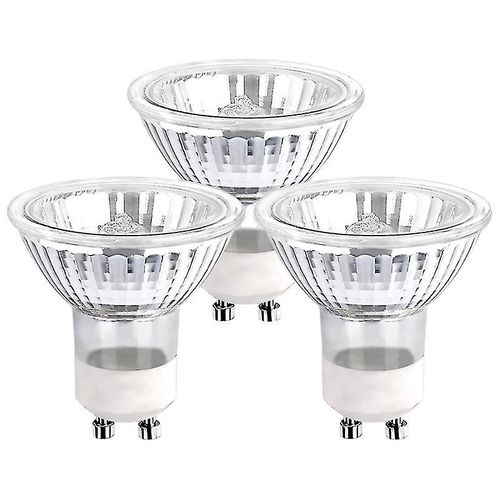Ampoules Halogènes Gu10 35 W À Intensité Variable, 220 V, 2 Broches, 400 Lm, Blanc Chaud 2800 K, Lot De 3, Blanc