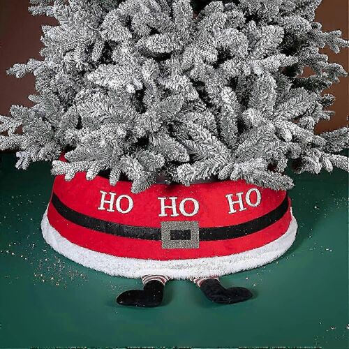 Collier de sapin de Noël, jupe de sapin de 76 cm avec Père Noël, anneau de sapin de Noël