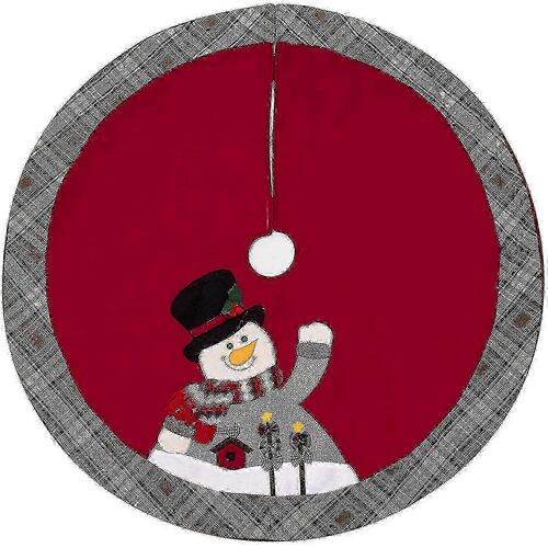 Jupe de sapin de Noël ronde de 104 cm (41 pouces) avec motif bonhomme de neige