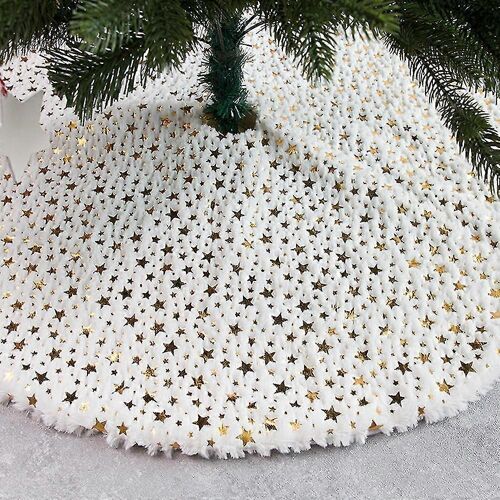 Jupe de sapin de Noël blanche, décorations de fête, taille 122 cm