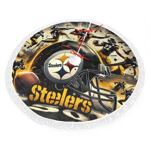 Jupe De Sapin À Franges Steelers, Compatible Avec Les Décorations Nfl, 76 X 91 X 122 Cm, En Peluche Aux Couleurs De L'équipe De Football, Installation Facile, Cadeau Idéal Pour Les Fans