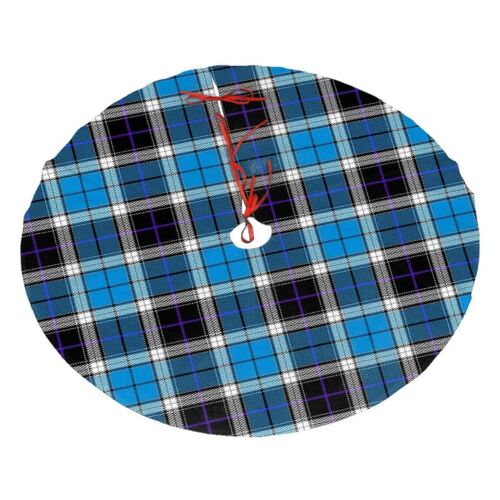 Jupe de sapin de Noël bleue à motif tartan, douce et amusante, pour une décoration de Noël champêtre de 122 cm (48 pouces).