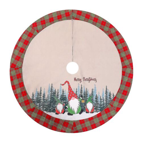 Jupe de sapin de Noël 122 cm, housse pour pied de sapin, décoration de sapin de Noël, tapis de sapin, sapin de Noël avec gnome