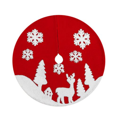 Jupe De Sapin Festive En Velours De Coton De 90 Cm Avec Motif Joyeux Noël