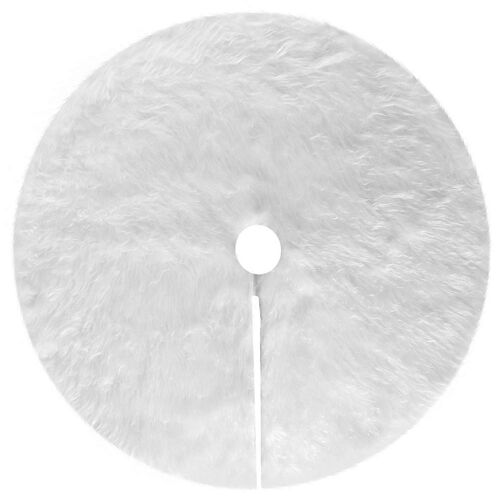 Jupe de sapin de Noël simple en peluche blanche, pour les commerçants (1 pièce)