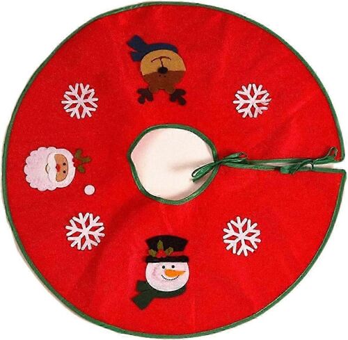 Jupe De Sapin Rouge, - Décoration De Noël, Tapis De Sapin Rond, Décoration De Sapin De Noël, Décorations De Fête De Noël (60 Cm) - 2
