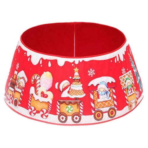 Décoration de sapin de Noël : jupe de pied colorée ornée de motifs de dessins animés pour la maison et les fêtes.