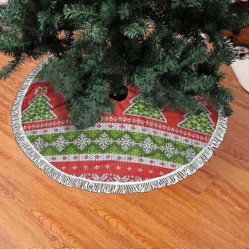 Jupe de sapin de Noël en dentelle à franges, motif pull moche, douce, légère et agréable au toucher, 91 cm (36 pouces)