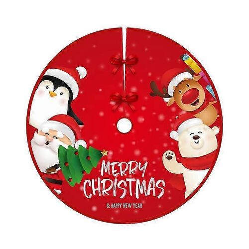 Jupe de sapin ronde rouge en peluche pour les fêtes de Noël