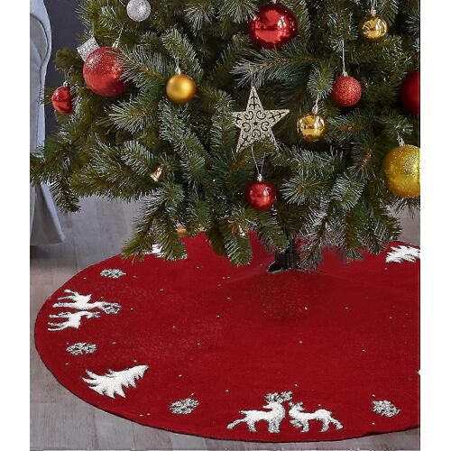 Jupe de sapin de Noël 122 cm, couverture pour sapin de Noël, housse pour sapin de Noël, tapis pour pied de sapin de Noël, protection pour sapin, décoration pour sapin de Noël, rond