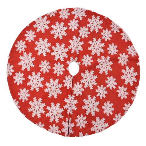 Jupe de sapin de Noël blanche à motif flocons de neige, tapis de sapin pour décorations de fêtes de fin d'année, 122 cm / 48 pouces