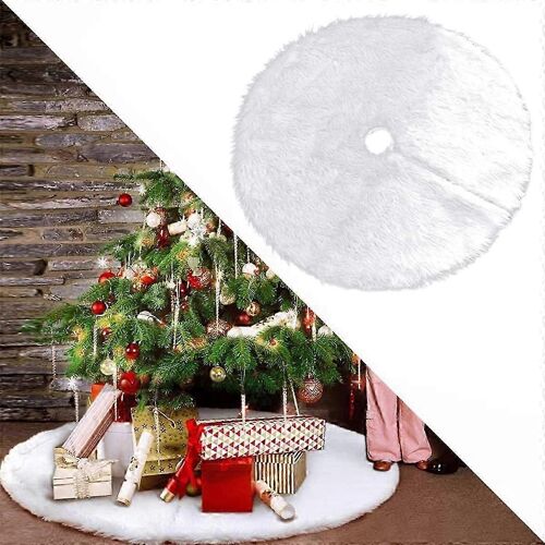 Jupe de sapin de Noël 78, tapis de sapin en fausse fourrure blanche, jupe de sapin, décoration de sapin de Noël, housse pour pied de sapin pour les fêtes