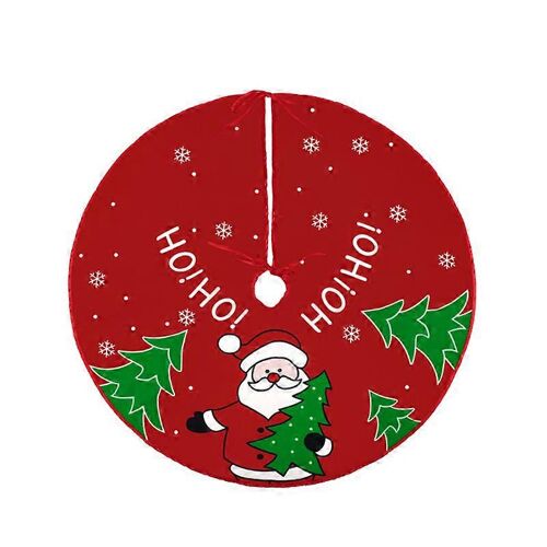 Jupe de sapin de Noël 60 cm, motif Père Noël et flocons de neige, décoration de sapin, tapis de sol, articles de fête de Noël